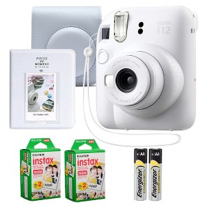 Fujifilm Instax Mini 12 Instant Camera Clay White Bundle – Includes 40-Sheets Instax Mini Film, Protective Case, and Mini Photo Album - 1 of 4