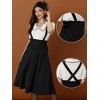 Allegra K Women's Brace High Waisted Lace Up Midi Suspender Skirt - 2 of 4