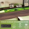 NicBex Full/Queen Platform Bed Frame with Storage Headboard,Metal Platform Bed with LED Light,Charging Station,Under Bed Storage,Easy Assembly,Walnut - 4 of 4