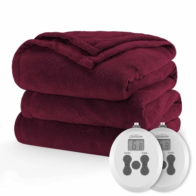 Bordeaux Ultralush Heated Blanket Red Wine Sunbeam Target