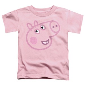 Toddler Boys' Peppa Pig Pink Out George Pig Face T-Shirt - 1 of 3