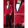 Lars Amadeus Men's Shawl Lapel One Button Wedding Rhinestone Sparkly Velvet Blazer - 4 of 4