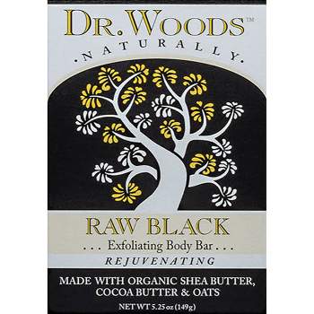 Dr. Woods Bar Soaps Raw Black Exfoliating Body Bar 5.25oz Bar