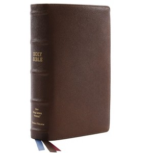 Nkjv, Single-Column Reference Bible, Premium Goatskin Leather, Brown, Premier Collection, Comfort Print - by  Thomas Nelson (Leather Bound) - 1 of 1