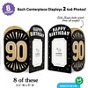 Big Dot of Happiness 90th Birthday Photo Holder Centerpieces, 4x6 Picture Display Box, Black & Gold Table Decoration for Adult Birthday Decor, 8 Count - 3 of 4
