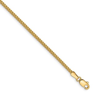 Black Bow Jewelry 1.3mm, 14k Yellow Gold, Solid Franco Chain Bracelet - 1 of 4
