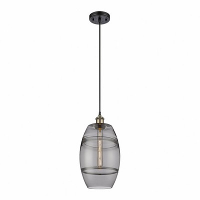 Vaz - 1 Light Cord Hung Mini Pendant In Industrial Style-9.88 Inches Tall and 8 Inches Wide
