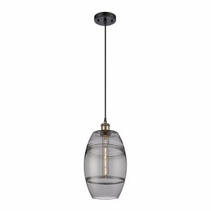 Vaz - 1 Light Cord Hung Mini Pendant In Industrial Style-9.88 Inches Tall and 8 Inches Wide - 1 of 1