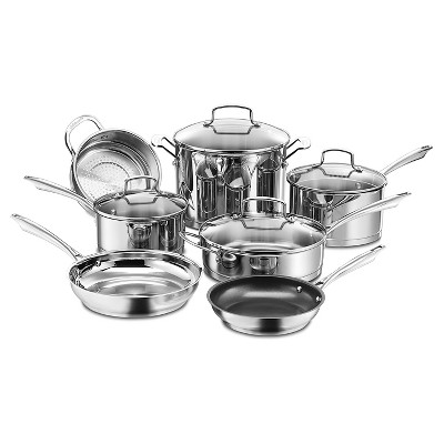 Cuisinart Classic 13pc Stainless Steel Cookware Set Light Silver : Target