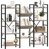 Tall Bookshelf for Living Room Triple-Tier Wide Industrial-Style Metal Bookshelf for Bedroom Home Office - 2 of 4