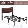 Queen Size Metal Platform Bed with Textured Headboard, Extra Large Under Bed Storage, Sturdy Slat Support, No Box Spring Needed for Bedroom - 2 of 4