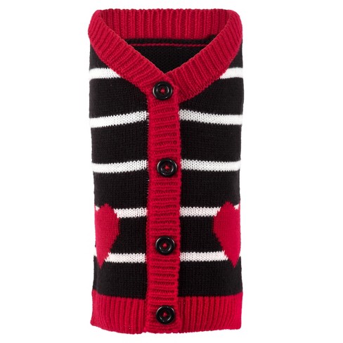 The Worthy Dog Hearts Pullover Cardigan Sweater - Black - Xs : Target
