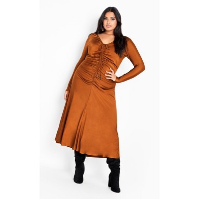 City Chic  Women's Plus Size Dress Whitney - Caramel - 22w : Target