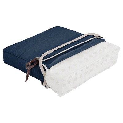 Heather Indigo Polyester Outdoor Bench Cushion, 41" x 18" x 3"