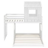 Wooden Twin over Full House Bunk Bed with Roof, Bunk Bed Frame Floor Playhouse Bed For Kids - 4 of 4