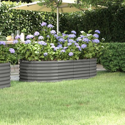 vidaXL Galvanized Iron Arched Gabion Basket, Decorative and Sound-Insulating Garden Barrier with Durable Construction and Wide Application, Silver