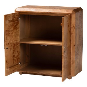 bali & pari Valora Wood 2 Door Console Cabinet Mappa Burl - 1 of 4