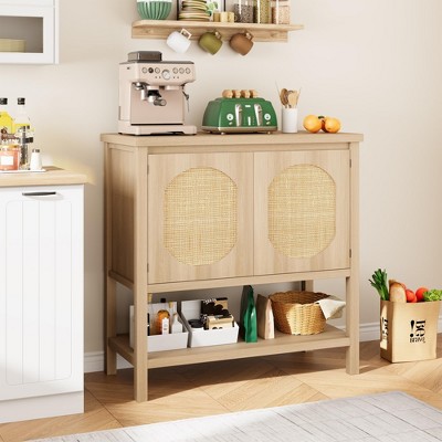 Farmhouse Console Table, Sofa Table with 2-Door Cabinet, Entryway Table with Storage Shelf, Hallway Cabinet Table