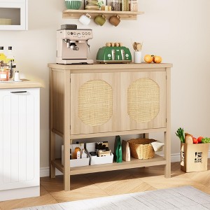 Farmhouse Console Table, Sofa Table with 2-Door Cabinet, Entryway Table with Storage Shelf, Hallway Cabinet Table - 1 of 4
