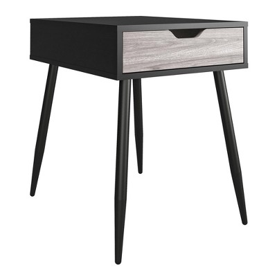 RealRooms Grafton End Table, Black Oak