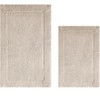 Home Mart Goods 2 Piece Beige Solid Border Plush Soft Cozy 100% Polyester Bath Mat Set - 2 of 4