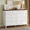 SKRAN 9 Drawer Dresser, Wood Rustic Storage Dresser Organizer With Silver Handle, X-Shaped Side Supports‌ for Bedroom,Living Room ,Nursery - 4 of 4