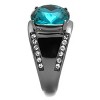 Slickblue Women's Engagement Ring, Light Black, Cushion Blue Zircon Center, Clear Side Stones, IP Gun Finish, 5–10 - 4 of 4