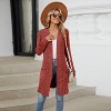 Clearlove Women's Longline Ribbed Knit Duster Coat with Pockets Solid Color Layering Essential - 2 of 4