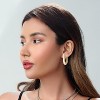 Gold Chunky Hoop Earrings Set for Women, 14K Gold Plated Twisted Huggie Hoop Earring, Thick Open Hoops Set Lightweight - 3 of 4