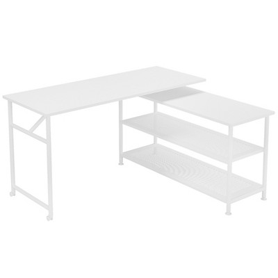 Tribesigns L-Shaped Desk with Storage Shelf for Home Office