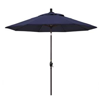 9' x 9' Aluminum Push Tilt Patio Umbrella Navy - California Umbrella