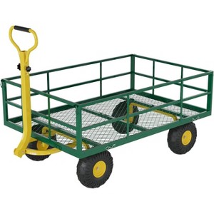 Steel Garden Wheelbarrow - Convertible Wheelbarrow, Foldable Sides, Quick-Release Hinges, Heavy Duty, Corrosion-Resistant Frame - 1 of 4