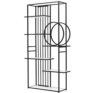 6 Tiers Home Office Bookshelf, Metal Frame Open Bookcase Storage Rack, Modern Books Holder Organizer, Large Bookshelf Furniture - 1 of 4