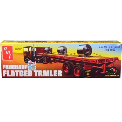 Skill 3 Model Kit Fruehauf Flatbed Trailer 1/25 Scale Model by AMT