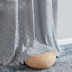 HLC.ME Monaco Decorative Ombre Lace Semi Sheer Light Filtering Rod Pocket Window Treatment Curtain Drapery Panels - Set of 2 - 1 of 4