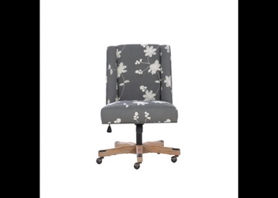 Ergonomic Swivel Office Chair in Brown/White Cow Print with Walnut Base