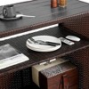 NAYSAYE Bar Serving Cart Outdoor Wicker Wine and Beverage Counter with Glass Tabletop for Patio , Black and Brown, 35.2"*20.6"*34.2" - 2 of 4