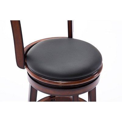 Palmetto 24" Brandy Black Leather Swivel Counter Stool