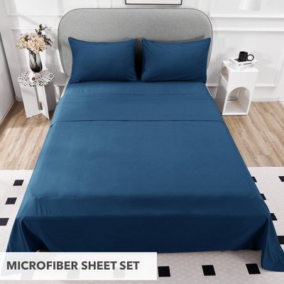 Deconovo 4-Piece Bed Sheet Set – Ultra Soft Brushed Microfiber, Deep Pocket Fitted Sheet, Wrinkle-Resistant, OEKO-TEX Certified