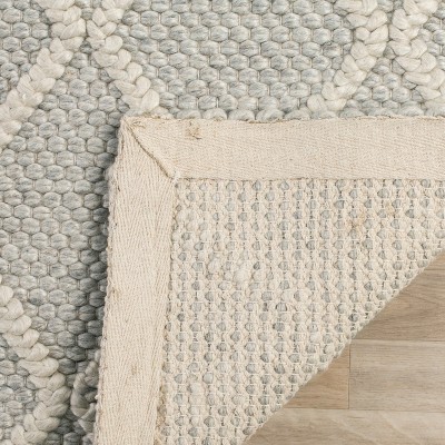 Hand-Tufted Silver and Ivory Wool Runner Rug, 2'3" x 6'