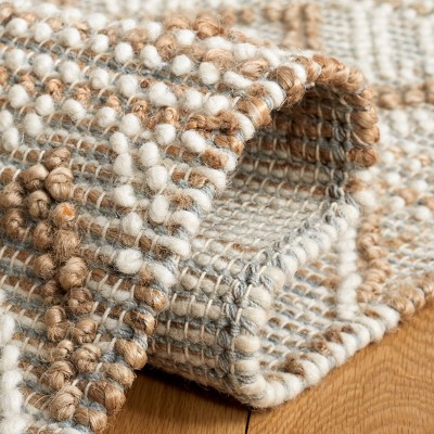 Ivory and Natural Hand-Tufted Wool Runner Rug