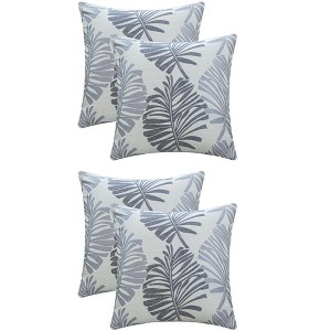 REGALWOVEN 4 Pcs Palm Leaf Pattern Decorative Throw Pillow Covers for Farmhouse Home Sofa Couch Bed - 1 of 4