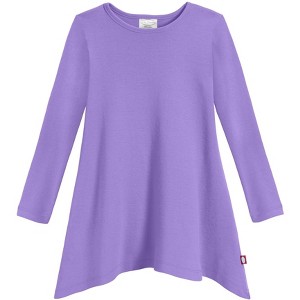 City Threads USA-Made Cotton Soft Jersey Girls Long Sleeve Shark Bite Tunic - 1 of 4
