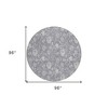 Gray Silver And Ivory Floral Washable Indoor Outdoor Area Rug - 3 of 4