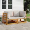 vidaXL Corner Sofa Light grey Solid acacia wood, Polyester Medium - 3 of 4