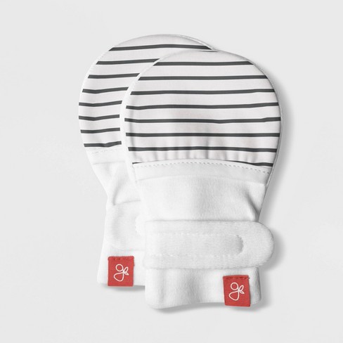 Goumi Baby Organic Cotton Striped Mittens Gray 0 3m Target