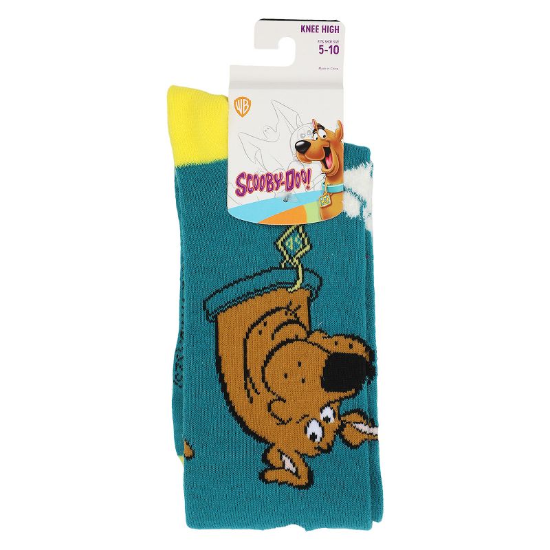 Scooby Doo Knit Scooby Heads With Chenille Paws Women's Knee High Socks, 5 of 6