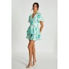 QUIZ Women's Abstract Floral Satin Frill Romper - 3 of 4