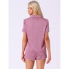 cheibear Women's Silky Satin Nightwear with Shorts Lounge Sleepwear Pajama Set - 4 of 4