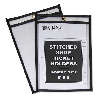 C-Line Shop Ticket Holders Stitched Both Sides Clear 50" 6 x 9 25/BX 46069